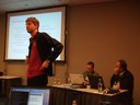 Matthias gives a Presentation about a Common API for Transparent Hybrid Multicast