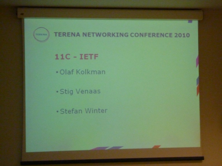 The IETF session - organized by Klaas and the INET RG